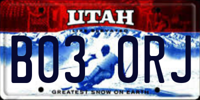 UT license plate B030RJ