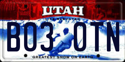 UT license plate B030TN