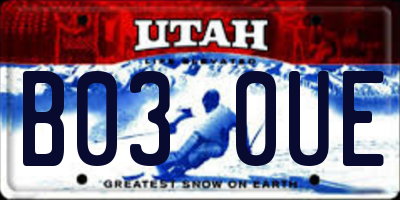 UT license plate B030UE