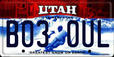 UT license plate B030UL