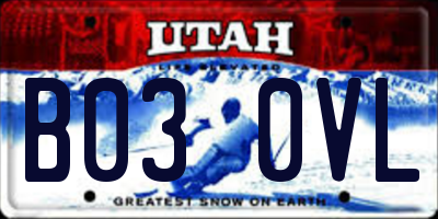 UT license plate B030VL