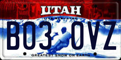 UT license plate B030VZ