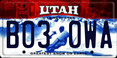 UT license plate B030WA
