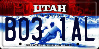 UT license plate B031AL