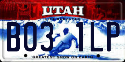 UT license plate B031LP