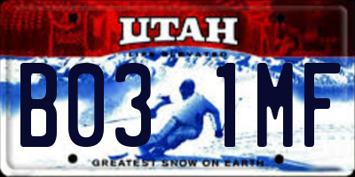 UT license plate B031MF