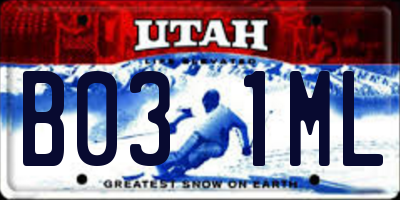 UT license plate B031ML