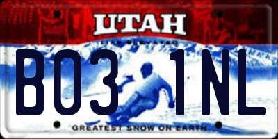UT license plate B031NL