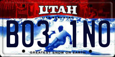 UT license plate B031NO