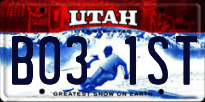 UT license plate B031ST