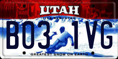 UT license plate B031VG