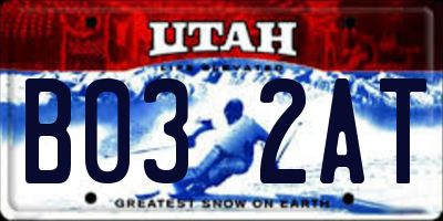 UT license plate B032AT