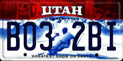 UT license plate B032BI