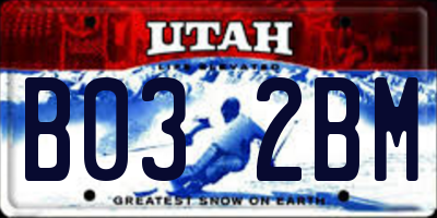 UT license plate B032BM