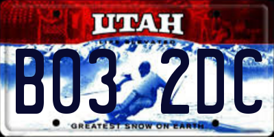 UT license plate B032DC