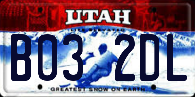 UT license plate B032DL