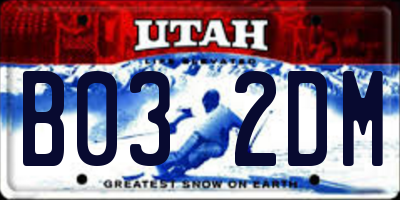 UT license plate B032DM