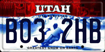 UT license plate B032HB