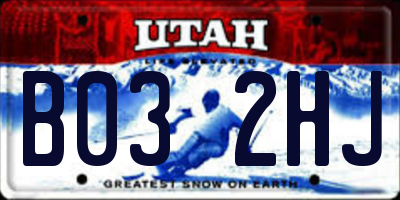 UT license plate B032HJ