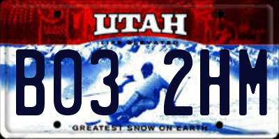 UT license plate B032HM