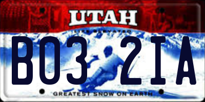 UT license plate B032IA