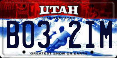 UT license plate B032IM