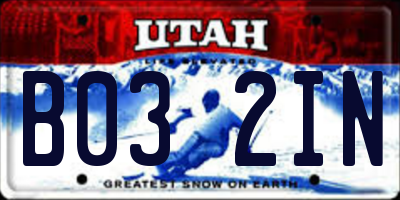 UT license plate B032IN
