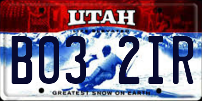 UT license plate B032IR