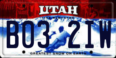 UT license plate B032IW