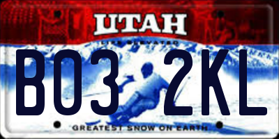 UT license plate B032KL
