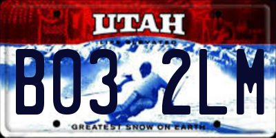 UT license plate B032LM