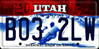 UT license plate B032LW
