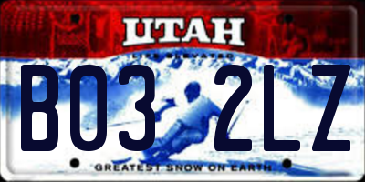 UT license plate B032LZ