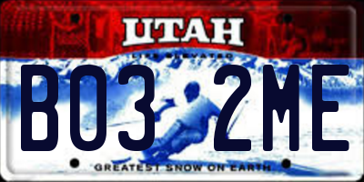 UT license plate B032ME