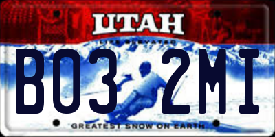UT license plate B032MI