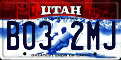 UT license plate B032MJ