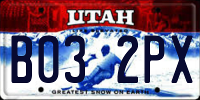UT license plate B032PX