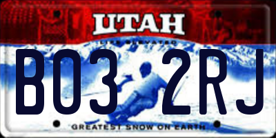 UT license plate B032RJ