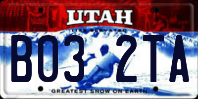 UT license plate B032TA