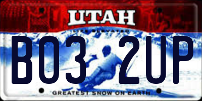 UT license plate B032UP