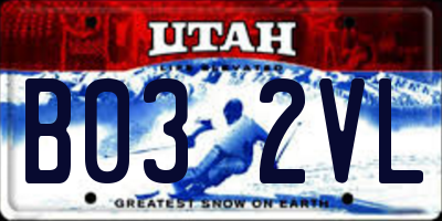 UT license plate B032VL