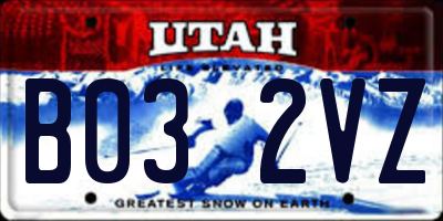 UT license plate B032VZ