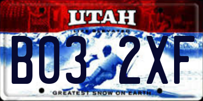 UT license plate B032XF