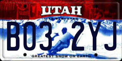 UT license plate B032YJ