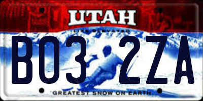 UT license plate B032ZA