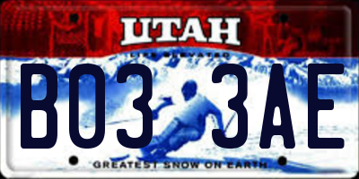 UT license plate B033AE