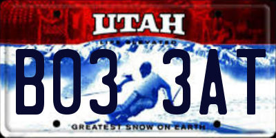 UT license plate B033AT