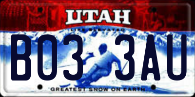 UT license plate B033AU