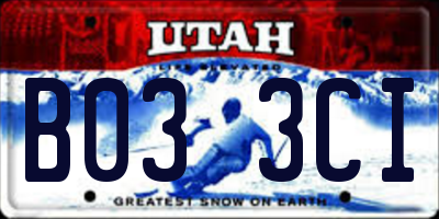 UT license plate B033CI