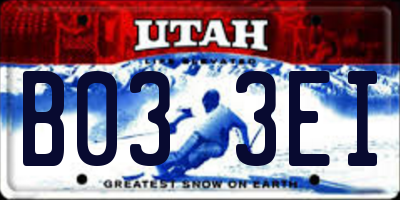 UT license plate B033EI